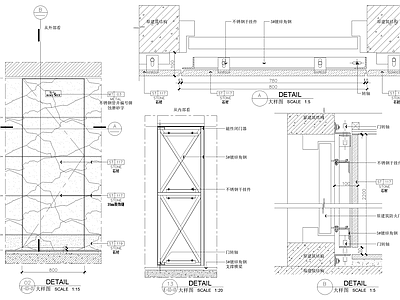 门节点 隐形门节点 石材暗门 防火门 施工图