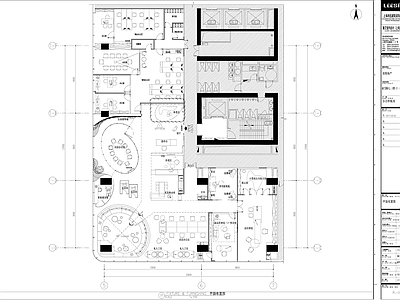 现代整体办公空间 办公空 施工图