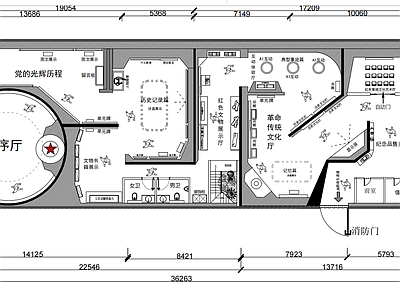 现代展厅 党建展厅 文化展厅 红色文化展厅 施工图