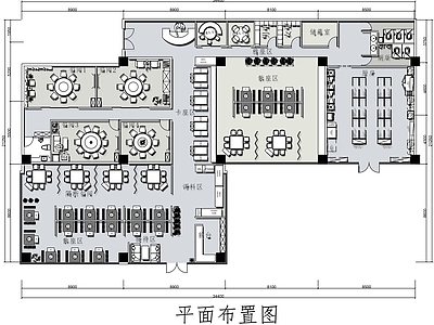 新中式火锅店 567平米火锅店 火锅店设计平面图 餐饮火锅店平面图 施工图