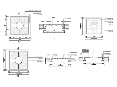 现代公园景观 铸铁树池 施工图