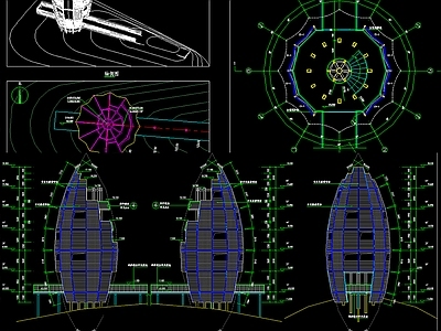 景观节点 观景塔楼瞭望台 施工图