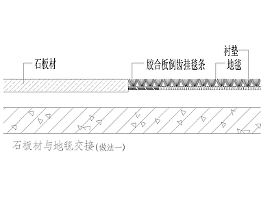 地面节点 地毯与石材节点图 施工图