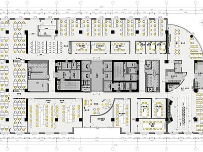 现代简约整体办公空间 字节跳动办公室 2400㎡办公室 互联网公司 工装办公室平面 施工图