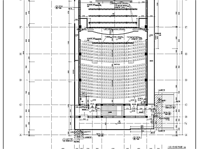 现代会议中心建筑 报告厅建筑图 施工图