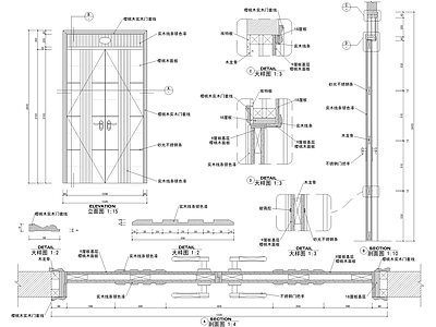 门节点 樱桃木实木门节点 门套线 施工图