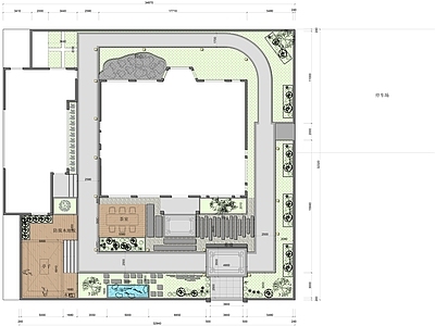 景观平面图 庭院平面图 彩平图 施工图