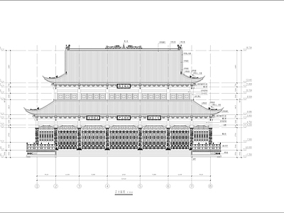 中式古建 仿古建筑 寺庙 施工图