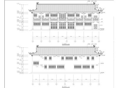 中式古建 仿古建筑 寺庙 施工图