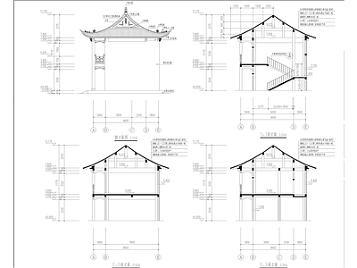 中式古建 仿古建筑 寺庙 施工图