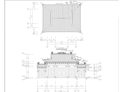 中式古建 仿古建筑 寺庙 施工图