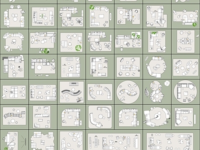 现代综合家具图库 最新大牌家具图库 施工图