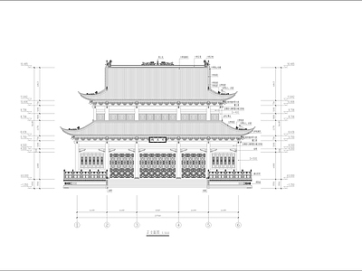 中式古建 仿古建筑 寺庙 施工图