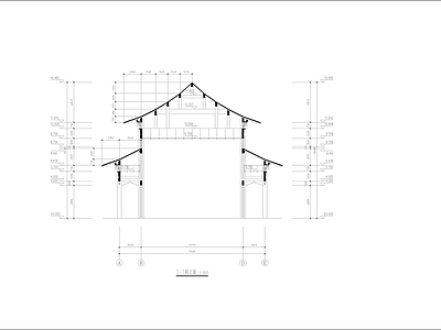 中式古建 仿古建筑 寺庙 施工图