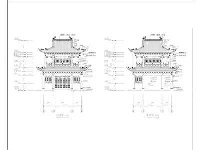 中式古建 仿古建筑 寺庙 施工图