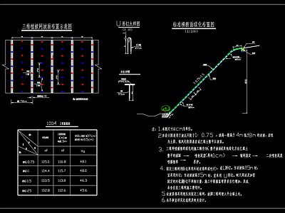 现代其他节点详图 三维网喷播植草绿 挂三维网生态护坡 施工图