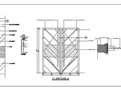 现代门节点 推拉门节点 玻璃门节点 不锈钢门节点 施工图