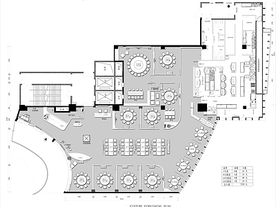 现代中餐厅 主题餐厅 弧形餐厅 海鲜餐厅 700㎡ 施工图