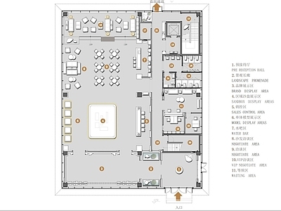 现代新中式售楼处 平面图 施工图