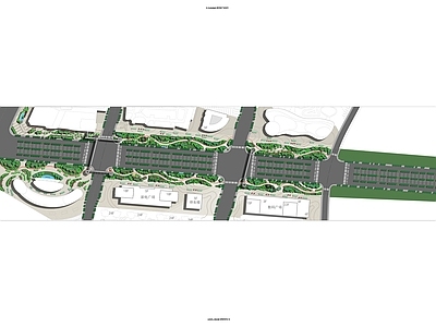 现代道路绿化 街道 景观大道 施工图