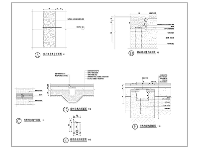 景观节点 排水沟 施工图
