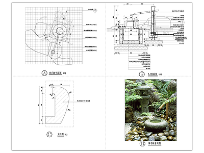 景观节点 禅意小品 施工图