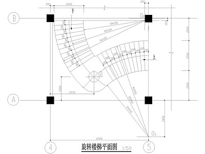 楼梯节点 旋转楼梯 施工图