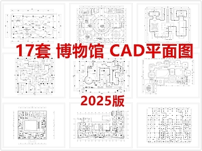 现代博物馆 博物馆平面图 博物馆 历史非遗文化博物 施工图