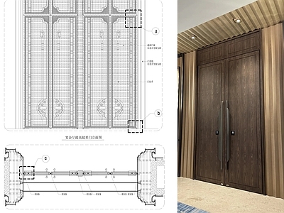 现代门节点 宴会厅超高门节点 宴会厅大门节点 超高超重门节点 超高木门节点 门节点 施工图