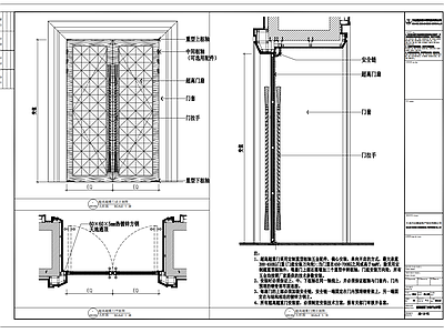 现代门节点 旋转门节点 卷帘门节点 不锈钢门节点 推拉门节点 钢化玻璃门节点 施工图