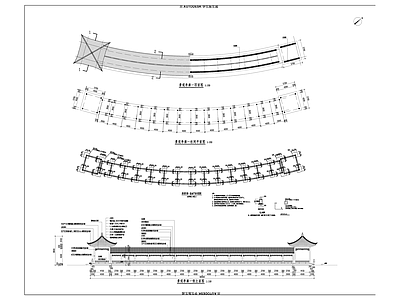 中式亭子 廊亭 施工图