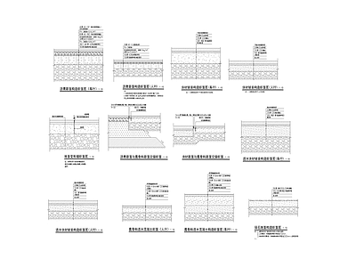 现代广场 道路铺装做法详图 施工图