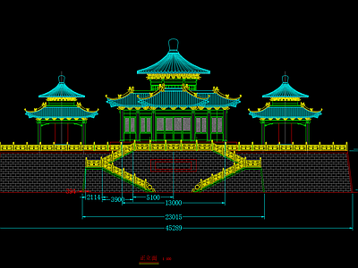 中式禅意古建 碑亭 古建筑楼阁 斗拱建筑 施工图