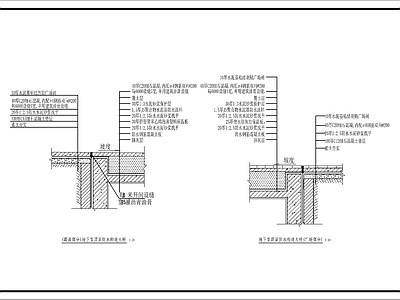 现代建筑工程节点 地下室防水构造 施工图