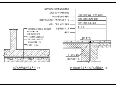 现代建筑工程节点 地下室防水构造 施工图