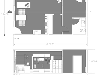 现代眼镜店 眼镜店 施工图