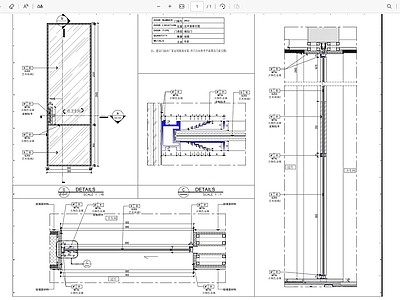 现代门节点 推拉门节点 钢化玻璃门节点 施工图