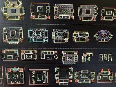 现代综合家具图库 现代图库 施工图