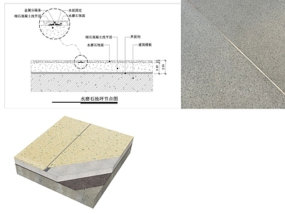 现代地面节点 水磨石地面节点 地面节点图 水磨石地坪节点 施工图