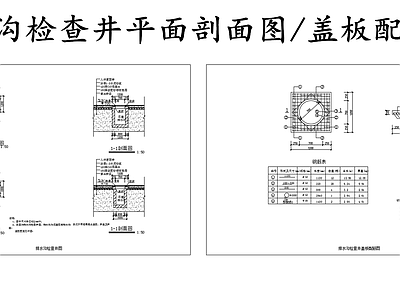 给排水节点详图 排水沟检查井 盖板配筋图 施工图