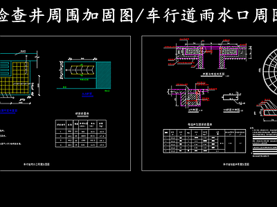 给排水节点详图 检查井周围加固图 雨水口周围加固图 施工图