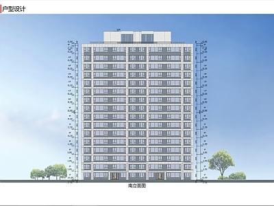 现代简约住宅楼建筑 第四代住宅 T4 侧厅户型 施工图