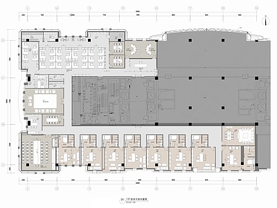 现代新中式整体办公空间 7000㎡办公室 四层办公 施工图