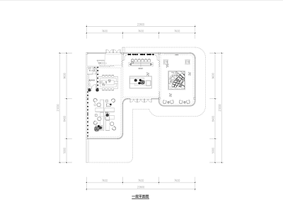 现代其他建筑 现代售楼处平面图 施工图