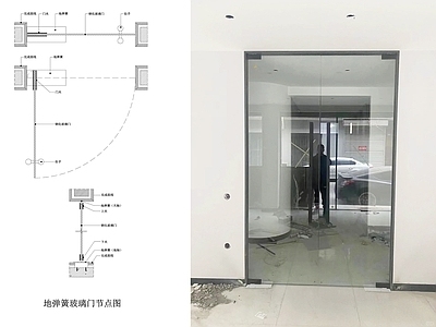 现代门节点 地弹玻璃门节点图 玻璃门节点 门节点 施工图