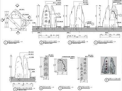 现代假山水景图库 假山详图 假山入口详图 施工图