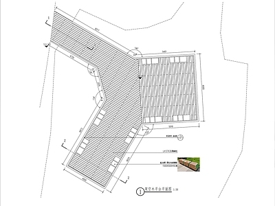 现代铺装图库 木平台铺装详图 施工图