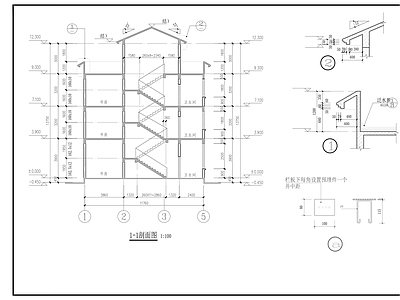 新中式别墅建筑 12x11四层 施工图