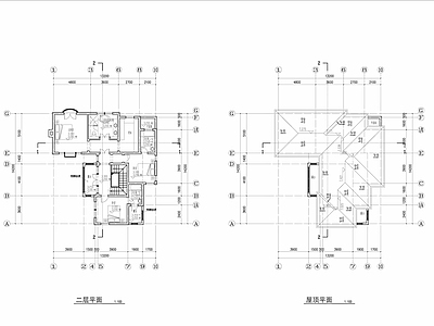 意式别墅建筑 三层别墅 独栋别墅 施工图