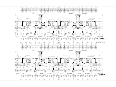 现代住宅楼建筑 中海地产双拼洋房 87㎡户型 施工图